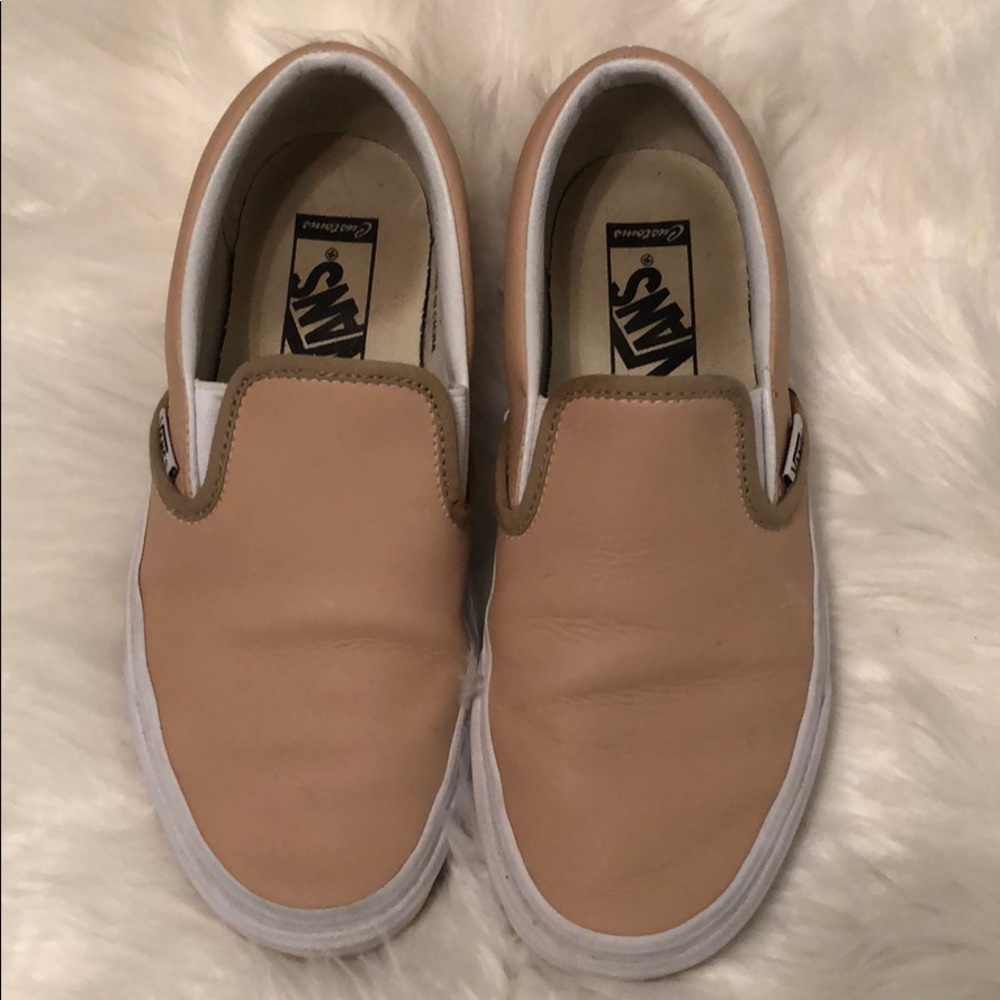 Vans Slip On Blush/Nude Leather Sneakers
